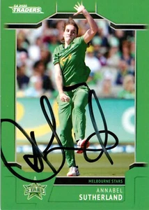 Signed 2020 2021 Melbourne Stars WBBL Cricket Traders Card - Annabel Sutherland - Picture 1 of 3