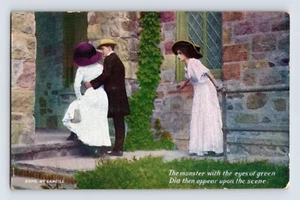 Postcard Valentine's Day Sweethearts Love Triangle Drama 1910s Unposted Divided - Picture 1 of 2