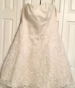 AZALEA Bridal Couture Collection Short Gown Dress Sz 18 Strap or Strapless Ivory - Picture 1 of 6