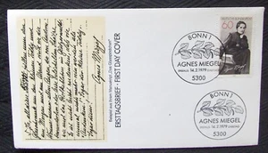 Germany FDC WRITER AGNES MIEGEL 1979 with text. - Picture 1 of 2
