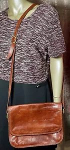 Borsa a mano vintage in pelle marrone marrone scuro DR Pelletterie Firenze borsa italiana tracolla - Foto 1 di 19