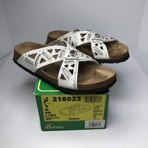 Betula Birkenstock Joyce Women’s Size 7 Double Leather White Sandals - Picture 1 of 8