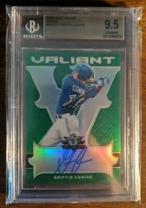 BGS 9.5 AUTO 10 2018 LEAF VALIANT GREEN /99 GRIFFIN CONINE - Picture 1 of 5