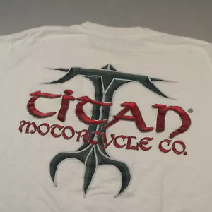 Vintage Y2K Titan Motorcycle Co Shirt Men's XL Short Sleeve White - Picture 1 of 16