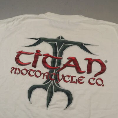Camisa vintage Y2K Titan Motorcycle Co para hombre XL manga corta blanca Foto 1 de 4
