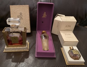 Lot 3 VTG Antique Perfume Bottles Guerlain Fragonard Grasse Joya Myrurgia Espana