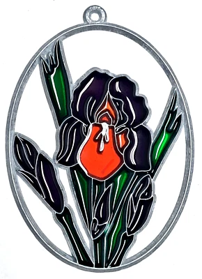 Витраж выглядит фиолетовый Iris suncatcher не реальный витраж - Изображение 1 из 3