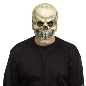 Adults Brown Realistic Skull Mask - Creepy Scary Halloween Costume Accessory Pro - Picture 1 of 4