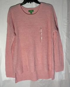 Pink Waffle Knit Sweater Oversized Medium By Dip Soft Girl Barbie NEW Coastal - Picture 1 of 13