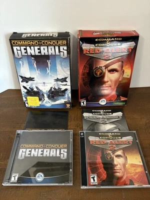 Command & Conquer:  Generals & Red Alert 2 PC Games W/ Manuals Untested - Image 1 of 4