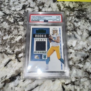 Muestras de boletos de novato Justin Herbert 2020 Panini Contenders variación PSA 9 - Imagen 1 de 3