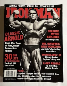 Iron Man Magazine Arnold Schwarzenegger August 2008 Body Building - Imagen 1 de 4