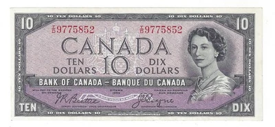 1954 Canada $10 Devil's Face Banknote  EF 45 - Image 1 of 2