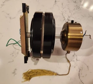 Vintage Indoor Ceiling Fan with Pull Chain Motor Pictured Brass Black Metal vtg - Picture 1 of 9