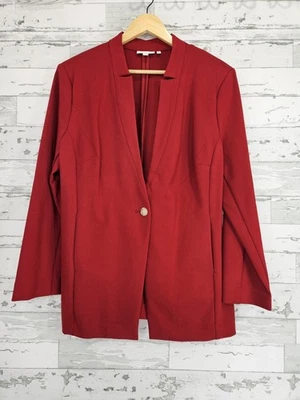 Chaqueta Blazer Chicos Ponte Roja Dorado Frontal Botón Pico Etiqueta Mujer 3.5 EE. UU. 18 Foto 1 de 4