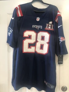 New England Patriots #28 White Nike Super Bowl Jersey New W/tags Size 6xl - Picture 1 of 10
