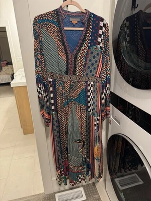 Maxi Vestido Anthropologie Bhanui Jyoti Bordado Talla 12 Boho Foto 1 de 3