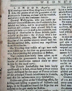 GEORGE WASHINGTON Commander in Chief Revolutionary War 1775 American Newspaper - Picture 1 of 14