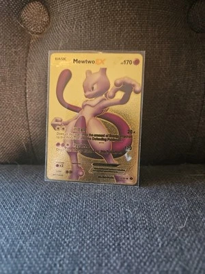 Pokemon Mewtwo EX 98/99 Next Destinies Gold Foil Fan Art Textured Collector Card - Image 1 of 4