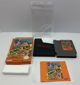 Donkey Kong Classics (NES, 1988) CIB W/ Box Game Manual Foam Protector TESTED