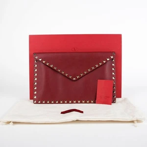 Bolso sin asas Rockstud de cuero rojo Valentino PW2P0P56 30601976 - Imagen 1 de 24
