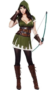 LADY ROBIN CAPUCHA MEDIEVAL RENACIMIENTO ADULTO VESTIDO ELEGANTE HALLOWEEN DISFRAZ - Imagen 1 de 2