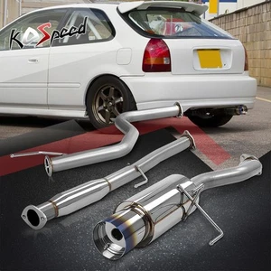 SISTEMA DE ESCAPE CATBACK CAT BACK INOXIDABLE PARA PUNTA QUEMADA HONDA CIVIC 3DR 96-00 - Imagen 1 de 5