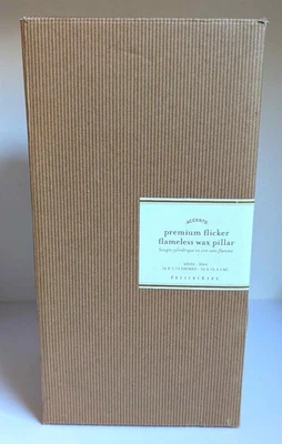 Pottery Barn - Vela de pilar de cera sin llama parpadeante premium - 4"x8" blanca - NUEVA EN CAJA Foto 1 de 4