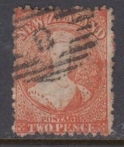 New Zealand 1871 2d ORANGE CHALON watermark Star perforated 12½ Used