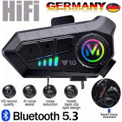 Motorrad Helm Headset Bluetooth 5.3 Motorradhelm Kopfhörer Geräuschunterdrückung