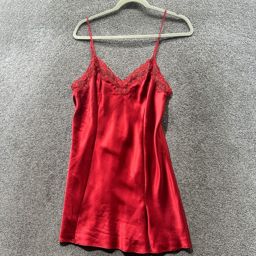 UNDERCOVER Y2k Victorias Secret abito slip donna medio rosso pizzo orlo lingerie