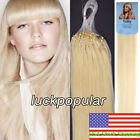 Silicone Micro Ring Beads Loop Tip Remy Real Human Hair Extensions 1G/S 50S/100S