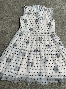 American Girl Light Pink Black Polka Dot Ruffle Dress for Girls Size 10 - Picture 1 of 4