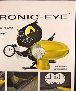 1955 GM Autronic-Eye Vintage Print Ad Auto Headlight Control Owl Anderson Ind - Picture 1 of 9