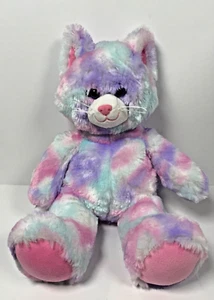 Build a Bear *w/ Sounds * Pastel Swirl Kitty Cat Plush Tie Dye Purple Blue Pink - Picture 1 of 4