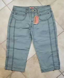 No Boundaries Cropped Capri Pants Sz 11 JUNIORS Olive Green (back to school) - Picture 1 of 2