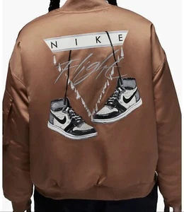 NWT $250 Nike Jordan Flight Renegade Bomber Jacket Women's Medium DQ9802-215 NEW - Picture 1 of 4