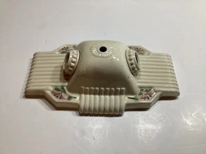 Antique Art Deco PORCELIER 2-Bulb Porcelain Ceiling Light Fixture Flower Pattern - Picture 1 of 6