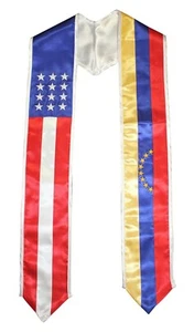 Venezuela USA Flag Graduation Sash Scarf Stole Ethnic Studies Graduate - Picture 1 of 1