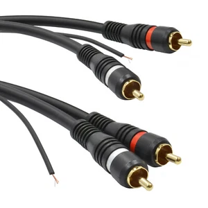 Câble audio phono blindé double RCA cuivre sans oxygène et fil d'étiquette 0,5 m - Photo 1/3
