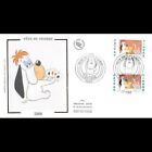 FDC soie - Fête du timbre 2008, Droopy et le loup - oblit Paris 1/3/08
