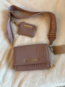 STEVE MADDEN PURSE SHOULDER BAG WOMENS PINK BLUSH BLAURIE W/ COIN POUCH - Picture 1 of 5