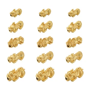 20x Cuentas espaciadoras Pixiu chapadas en oro 3D cuentas de aleación de metal 5 tamaños para pulsera - Imagen 1 de 6