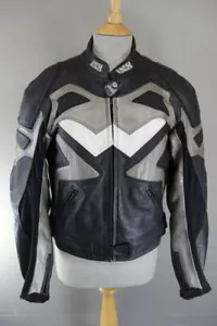 IXS LEATHER BIKER JACKET + SHOULDER & ELBOW CE ARMOUR & THERMAL LINING 36-38 IN - Picture 1 of 9