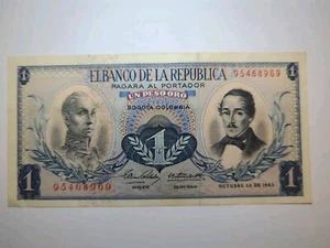 1963: 1 Pesos Oro Kolumbien A hochwertige Wert Banknoten - 1 - Bild 1 von 14