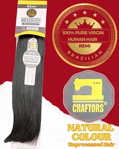 Cabello humano brasileño virgen 100 % puro CRAFTORS - calidad Remi 10-24 pulgadas - Imagen 1 de 12