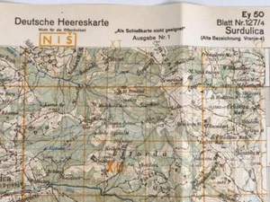 Deutsche Heereskarte 1943 "Surdulica" Serbien - Picture 1 of 7