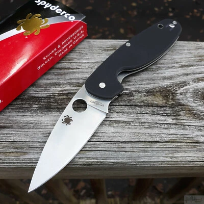 Cuchillo Plegable Spyderco Énfasis 3.63" Acabado Satinado 8Cr13MoV Hoja de Acero G10 Foto 1 de 4