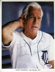 Sparky Anderson Psa Dna Coa Autographed 8x10 Tigers Photo Hand Signed 3 - Picture 1 of 2