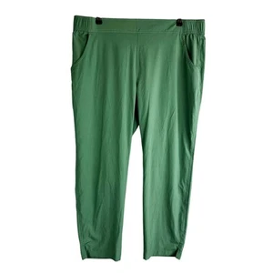 Eddie Bauer Womans Sz XL Traveler Pants Pull On Green Hiking Camping Ankle - Picture 1 of 9